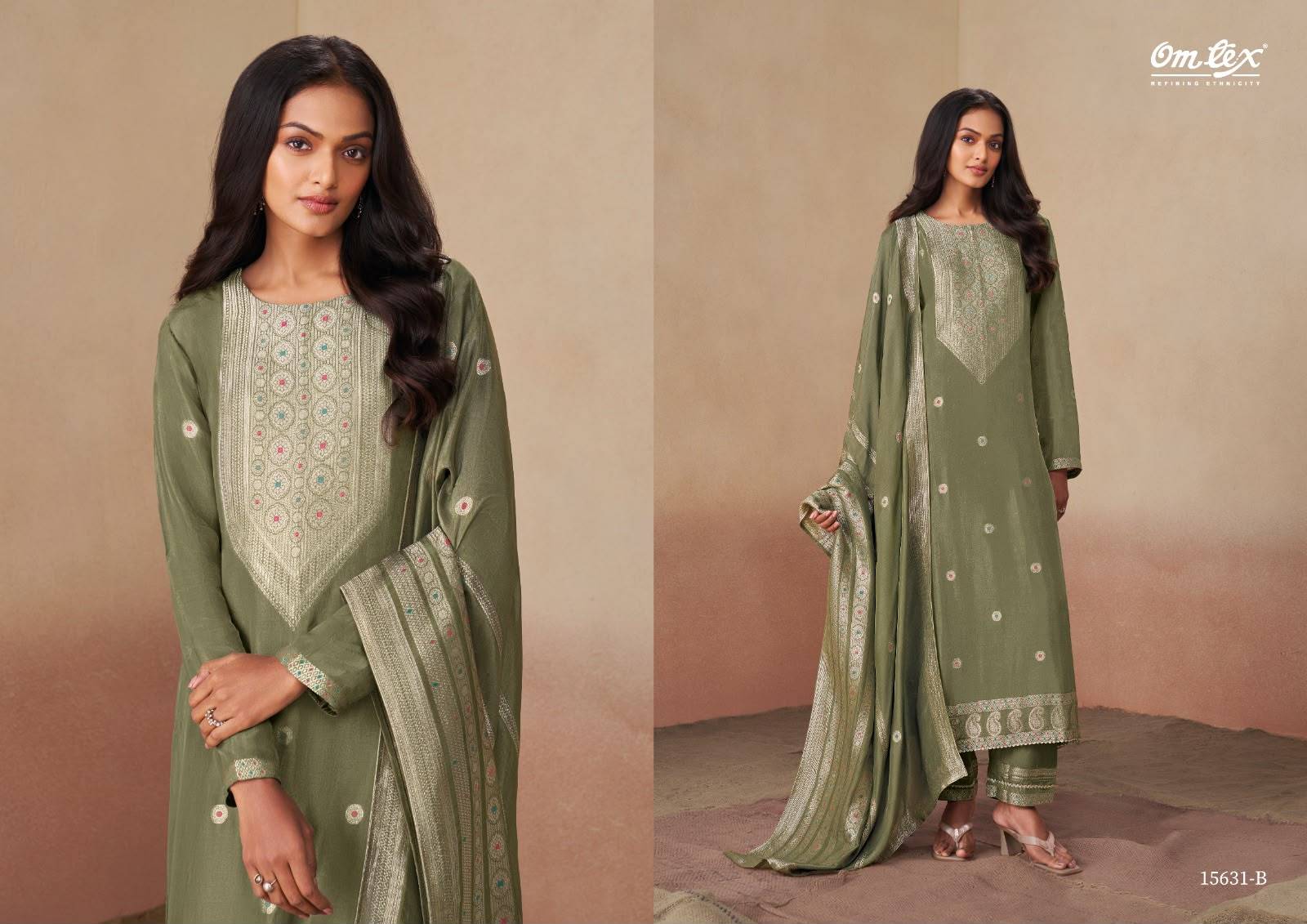 SWARALI By Om Tex 15631 Series Beautiful Festive Suits Stylish Colorful Fancy Casual Wear & Ethnic Wear SILK JACQUARD Dresses At Wholesale Price